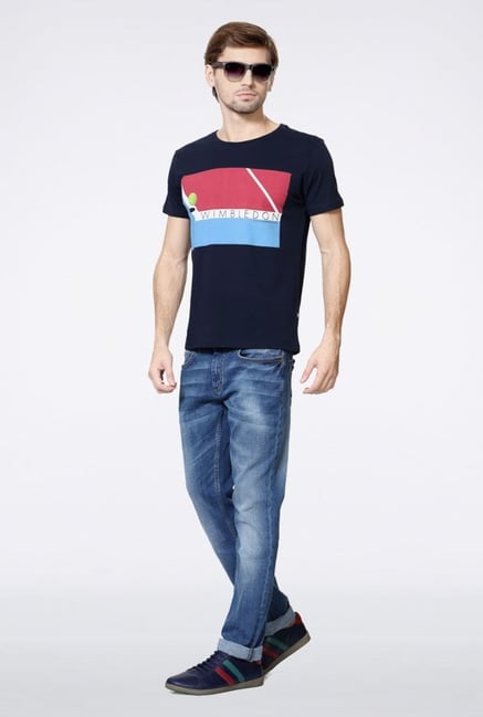 Allen Solly Navy Graphic Print T-Shirt Allen Solly Navy Graphic Print T-Shirt