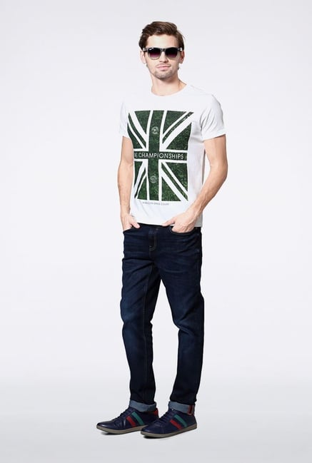 Allen Solly White Graphic Print T-Shirt Allen Solly White Graphic Print T-Shirt