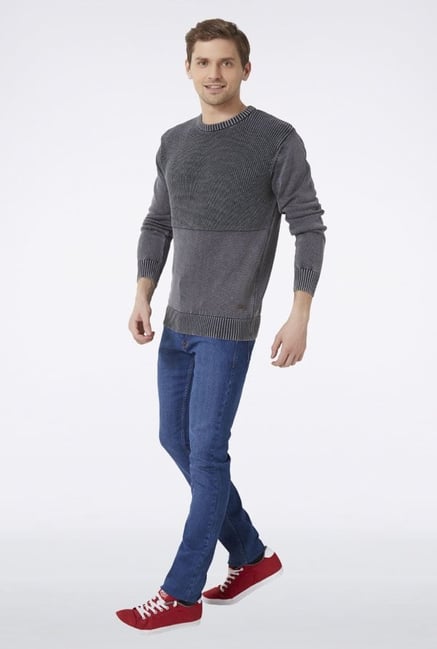 Peter England Grey Cotton Sweater Peter England Grey Cotton Sweater
