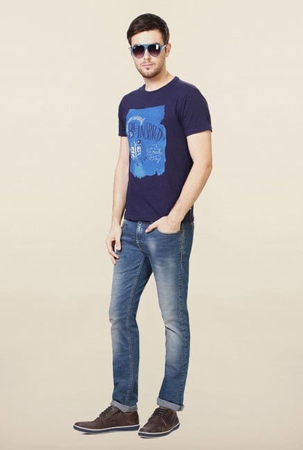 Allen Solly Navy Graphic Print T-Shirt Allen Solly Navy Graphic Print T-Shirt