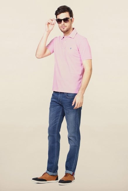 Allen Solly Pink Solid Polo T-Shirt Allen Solly Pink Solid Polo T-Shirt