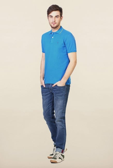 Allen Solly Light Blue Wimbledon Polo T-Shirt Allen Solly Light Blue Wimbledon Polo T-Shirt