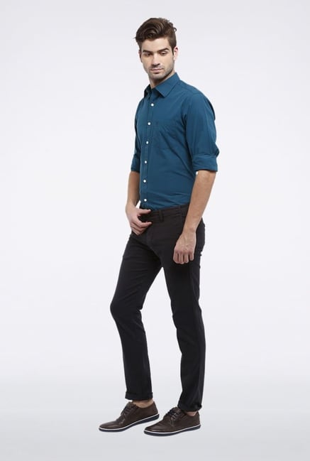 Allen Solly Black Slim Fit Casual Trouser Allen Solly Black Slim Fit Casual Trouser