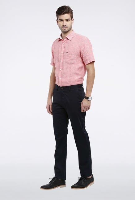 Allen Solly Navy Solid Casual Trouser Allen Solly Navy Solid Casual Trouser
