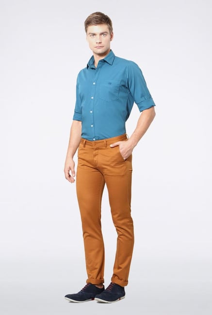 Allen Solly Brown Slim Fit Casual Trouser Allen Solly Brown Slim Fit Casual Trouser