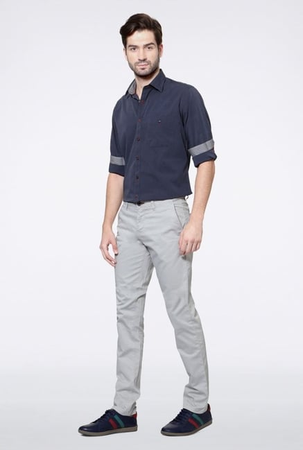 Allen Solly Grey Solid Casual Trouser Allen Solly Grey Solid Casual Trouser