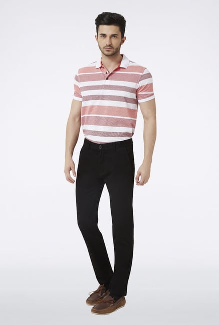 Peter England Black Solid Casual Trouser Peter England Black Solid Casual Trouser