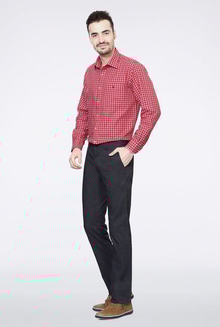 Allen Solly Grey Solid Casual Trouser Allen Solly Grey Solid Casual Trouser