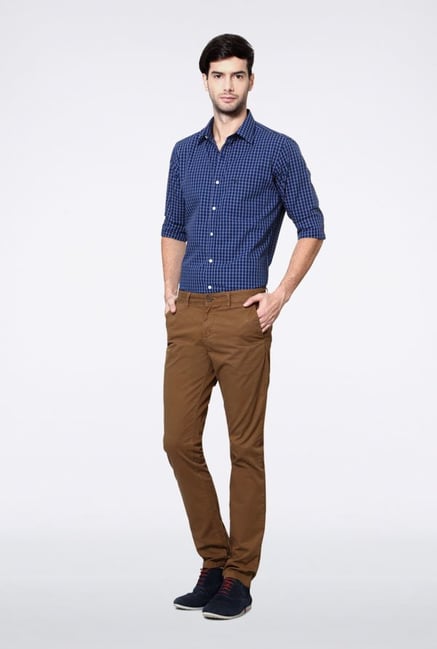 Allen Solly Brown Solid Casual Trouser Allen Solly Brown Solid Casual Trouser