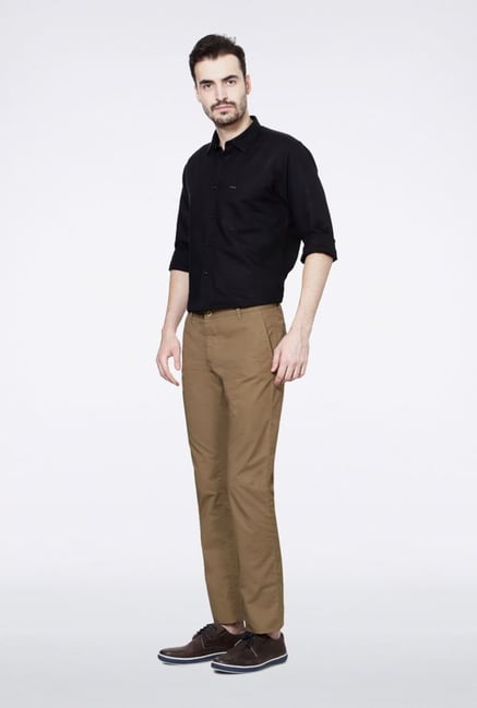 Allen Solly Khaki Solid Chinos Allen Solly Khaki Solid Chinos