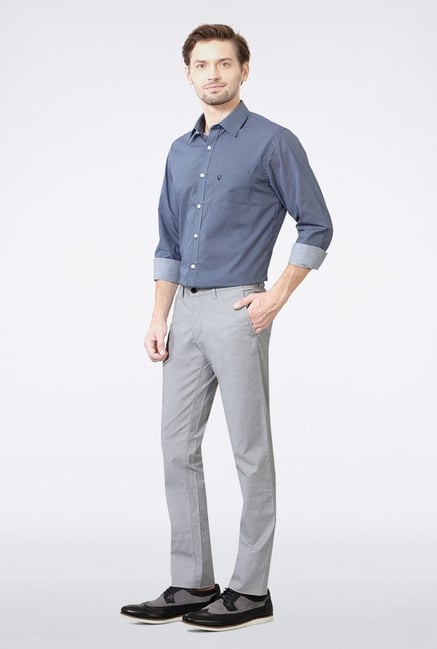 Allen Solly Grey Slim Fit Casual Trouser Allen Solly Grey Slim Fit Casual Trouser