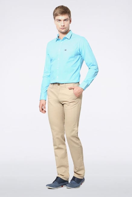 Peter England Beige Slim Fit Casual Trouser Peter England Beige Slim Fit Casual Trouser