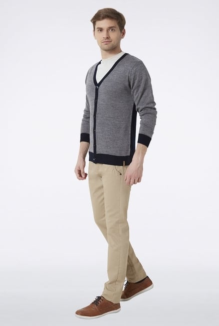 Peter England Grey Front Open Sweater Peter England Grey Front Open Sweater