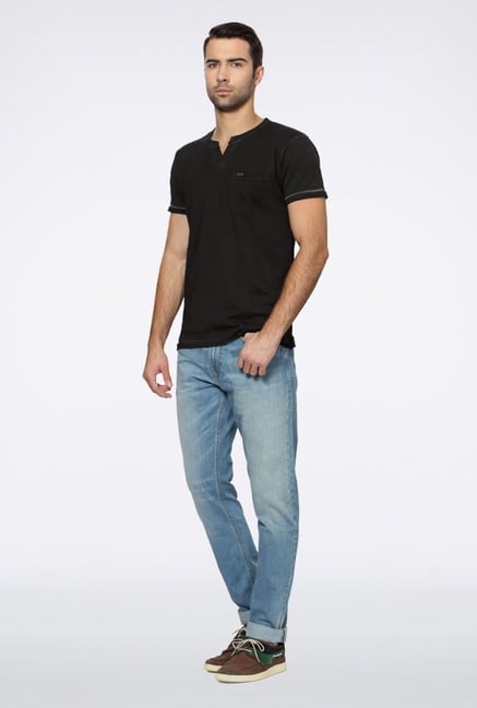 Peter England Dark Grey Solid T-Shirt Peter England Dark Grey Solid T-Shirt