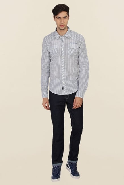 Calvin Klein Grey Striped Casual Shirt Calvin Klein Grey Striped Casual Shirt