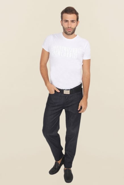 Calvin Klein Blue Solid Mid Rise Jeans Calvin Klein Blue Solid Mid Rise Jeans