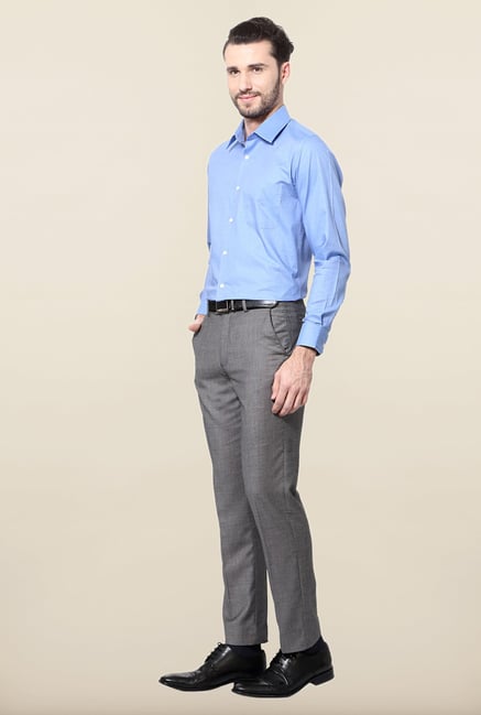 Peter England Blue Solid Formal Shirt Peter England Blue Solid Formal Shirt