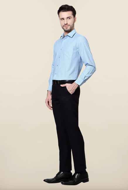 Peter England Blue Checks Slim Fit Formal Shirt Peter England Blue Checks Slim Fit Formal Shirt