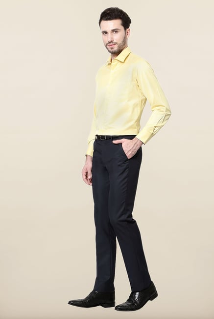 Peter England Yellow Checks Formal Shirt Peter England Yellow Checks Formal Shirt