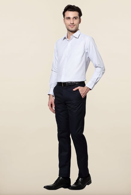 Peter England White Striped Slim Fit Formal Shirt Peter England White Striped Slim Fit Formal Shirt