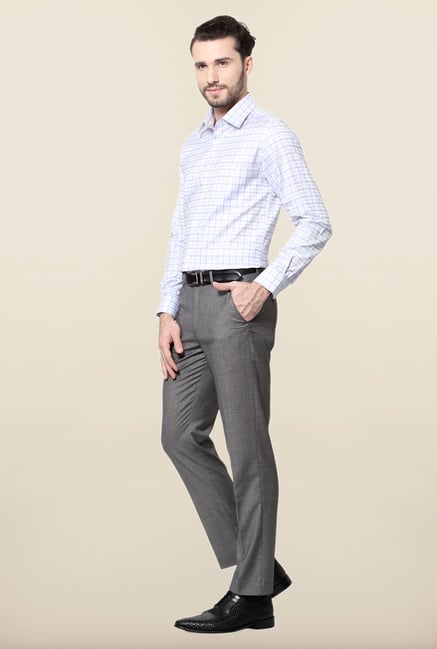 Peter England White Checks Cotton Formal Shirt Peter England White Checks Cotton Formal Shirt