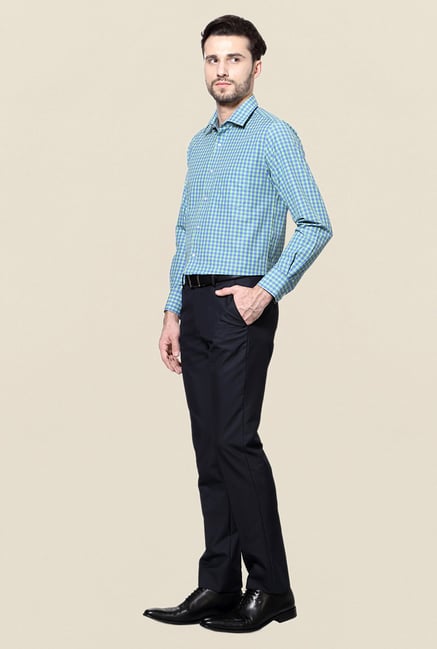 Peter England Blue & Green Full Sleeves Shirt Peter England Blue & Green Full Sleeves Shirt