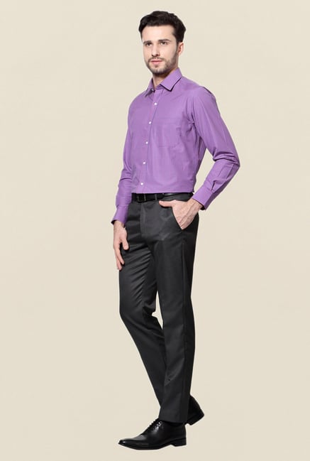 Peter England Purple Checks Slim Fit Cotton Shirt Peter England Purple Checks Slim Fit Cotton Shirt