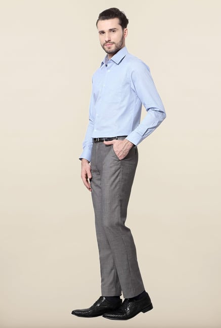 Peter England Blue Full Sleeves Cotton Formal Shirt Peter England Blue Full Sleeves Cotton Formal Shirt