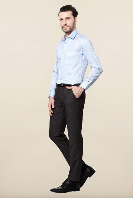 Peter England Blue Full Sleeves Cotton Shirt Peter England Blue Full Sleeves Cotton Shirt