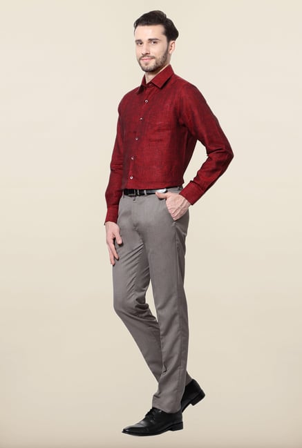 Peter England Maroon Formal Shirt Peter England Maroon Formal Shirt