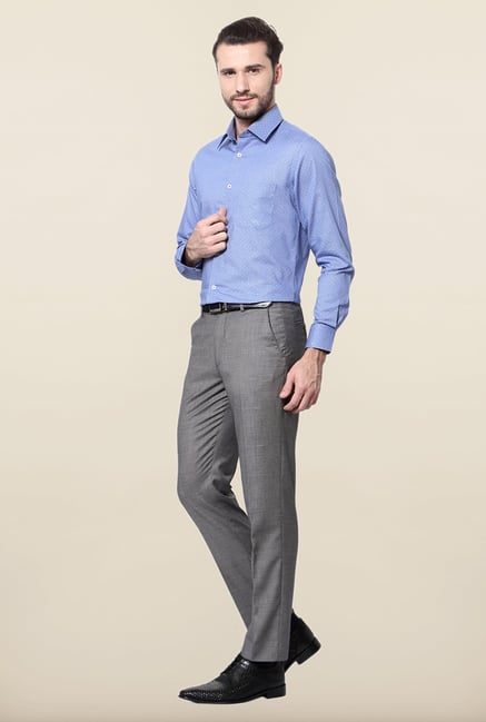 Peter England Blue Printed Formal Shirt Peter England Blue Printed Formal Shirt
