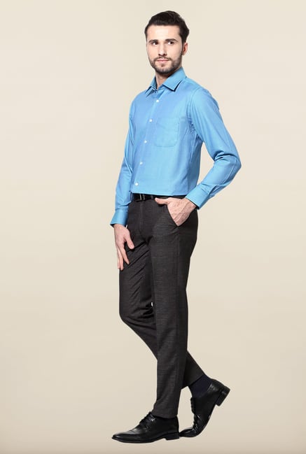 Peter England Blue Cotton Formal Shirt Peter England Blue Cotton Formal Shirt