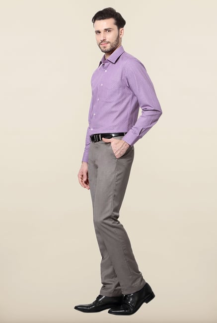 Peter England Purple Printed Cotton Formal Shirt Peter England Purple Printed Cotton Formal Shirt