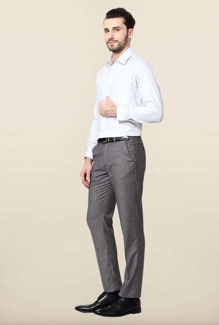 Peter England White & Blue Striped Slim Fit Formal Shirt Peter England White & Blue Striped Slim Fit Formal Shirt