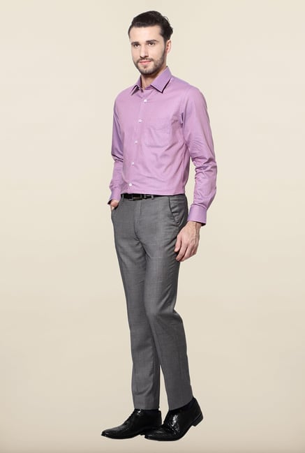 Peter England Purple Cotton Formal Shirt Peter England Purple Cotton Formal Shirt