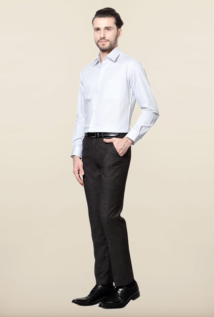 Peter England White Checks Cotton Shirt Peter England White Checks Cotton Shirt