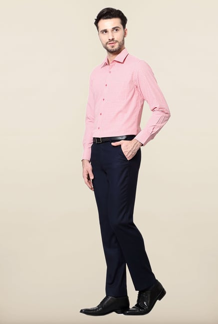Peter England Pink & White Slim Fit Formal Shirt Peter England Pink & White Slim Fit Formal Shirt