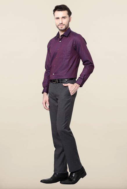 Peter England Purple Checks Cotton Formal Shirt Peter England Purple Checks Cotton Formal Shirt
