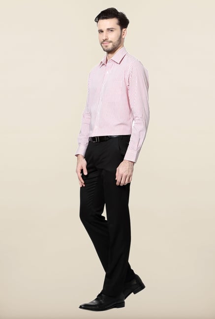 Peter England Red Striped Cotton Formal Shirt Peter England Red Striped Cotton Formal Shirt