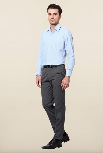 Peter England Blue & White Slim Fit Formal Shirt Peter England Blue & White Slim Fit Formal Shirt