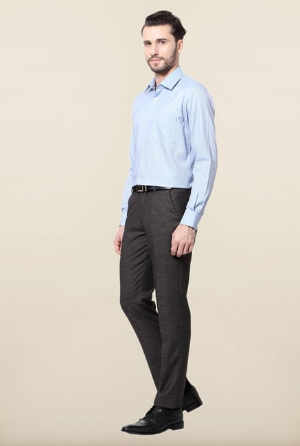 Peter England Blue Striped Cotton Formal Shirt Peter England Blue Striped Cotton Formal Shirt