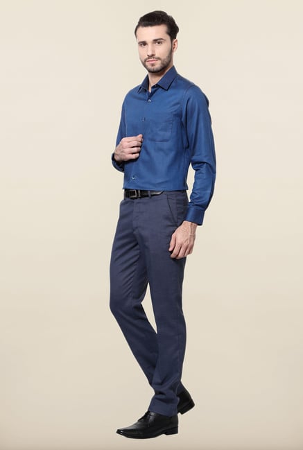 Peter England Navy Cotton Formal Shirt Peter England Navy Cotton Formal Shirt
