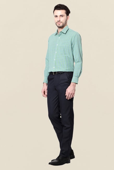 Peter England Green & Blue Checks Formal Shirt Peter England Green & Blue Checks Formal Shirt