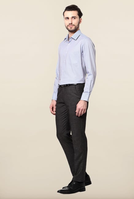 Peter England Blue Striped Cotton Shirt Peter England Blue Striped Cotton Shirt