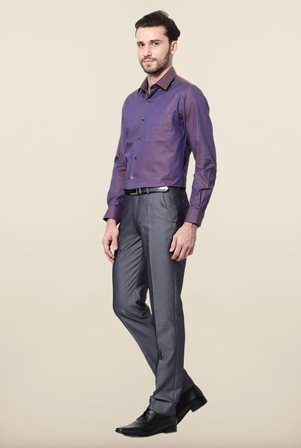 Peter England Purple Printed Formal Shirt Peter England Purple Printed Formal Shirt