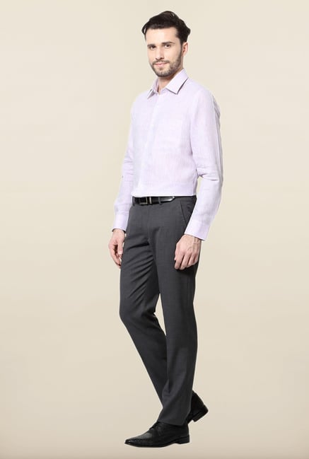 Peter England Lilac Solid Slim Fit Formal Shirt Peter England Lilac Solid Slim Fit Formal Shirt