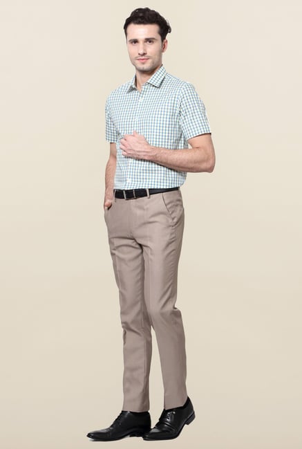 Peter England Blue & Yellow Checks Formal Shirt Peter England Blue & Yellow Checks Formal Shirt