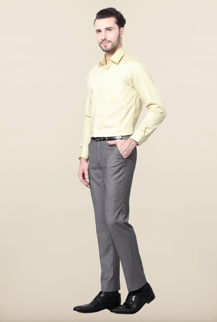 Peter England Yellow Checks Cotton Shirt Peter England Yellow Checks Cotton Shirt