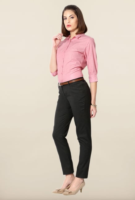Allen Solly Black Solid Trouser Allen Solly Black Solid Trouser