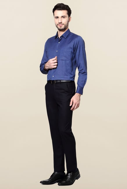 Peter England Blue Full Sleeves Formal Shirt Peter England Blue Full Sleeves Formal Shirt